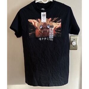 Demon Slayer T Shirt Mens Small Black Inosouke‎ Boar Anime Hot Topic NEW